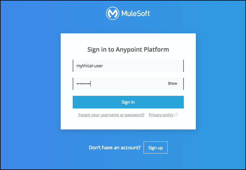 Enter credentials