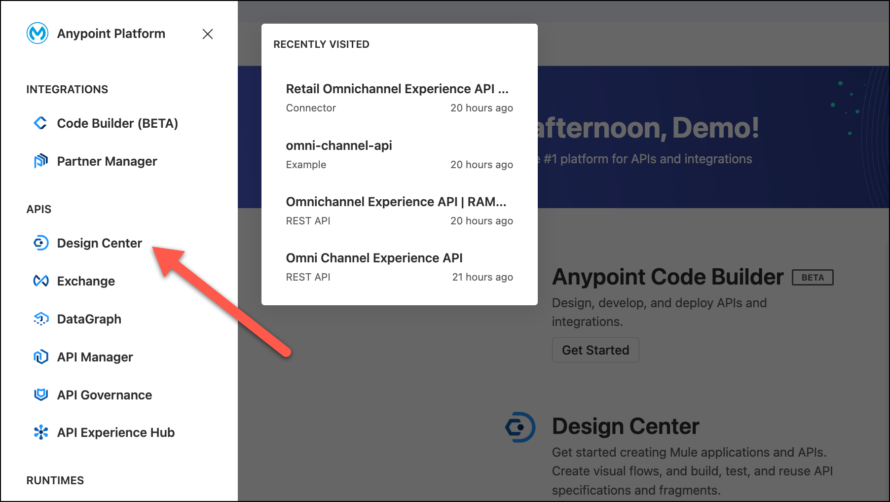 Hamburger Menu Selection