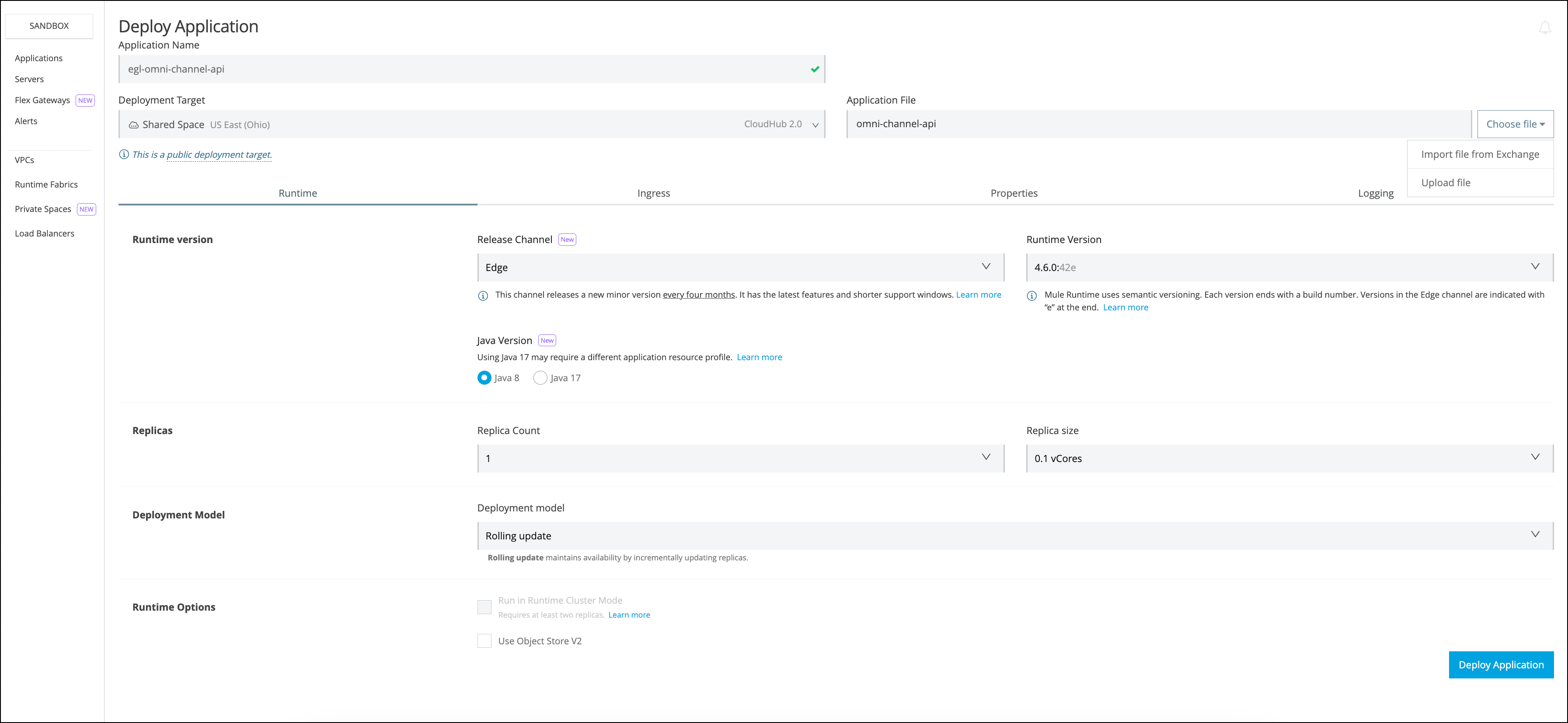 module6 lab1 main deployment screen