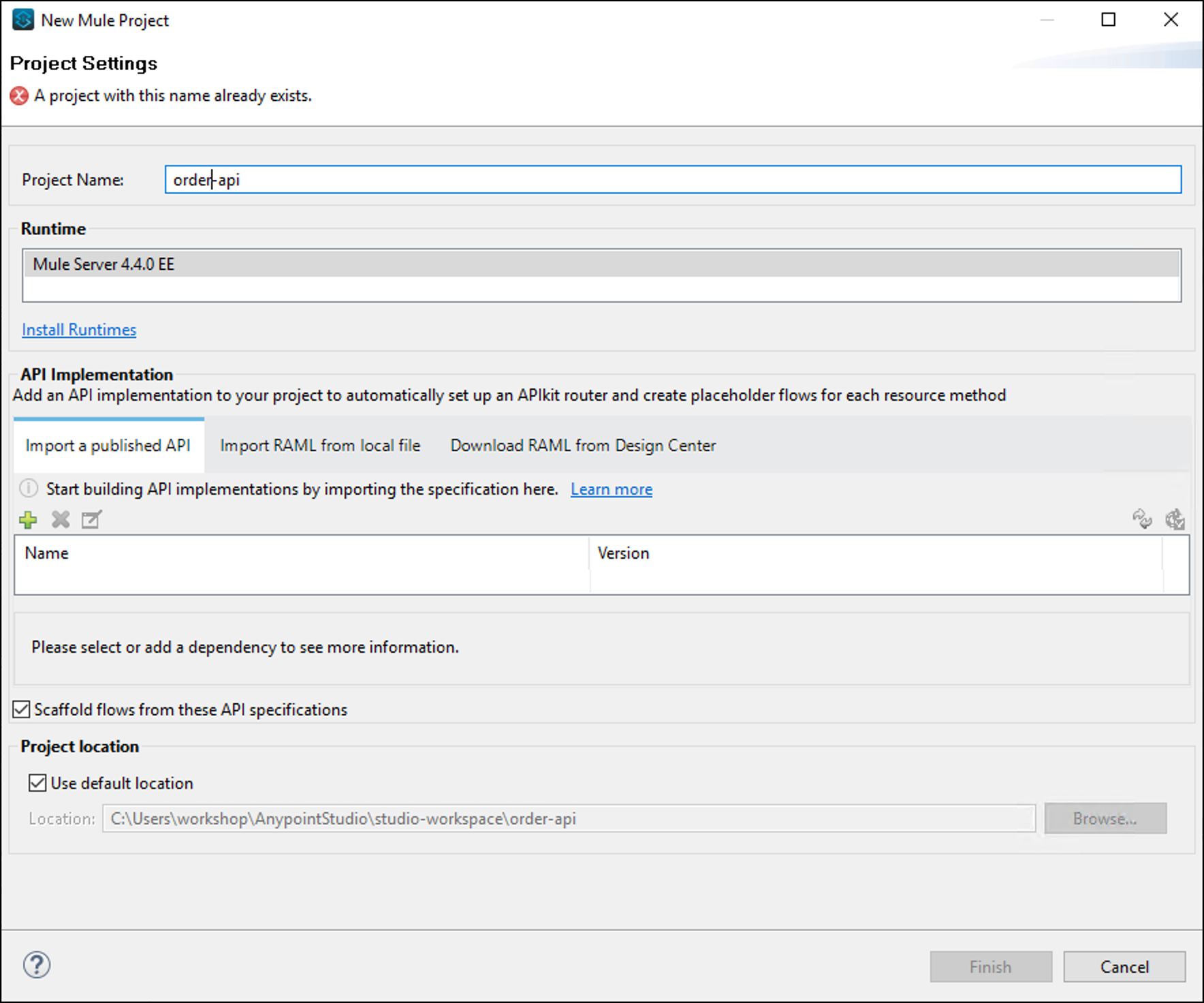 Lab 1: Implement the Order API in Studio | ALC Workshop
